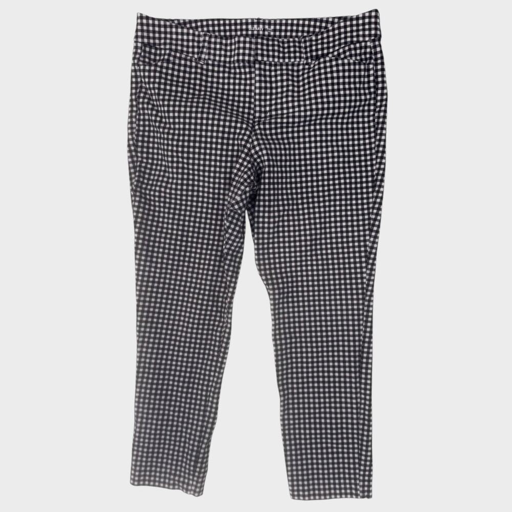 Old Navy Pixie Ankle Black White Check Pants Size 12 Cotton Blend